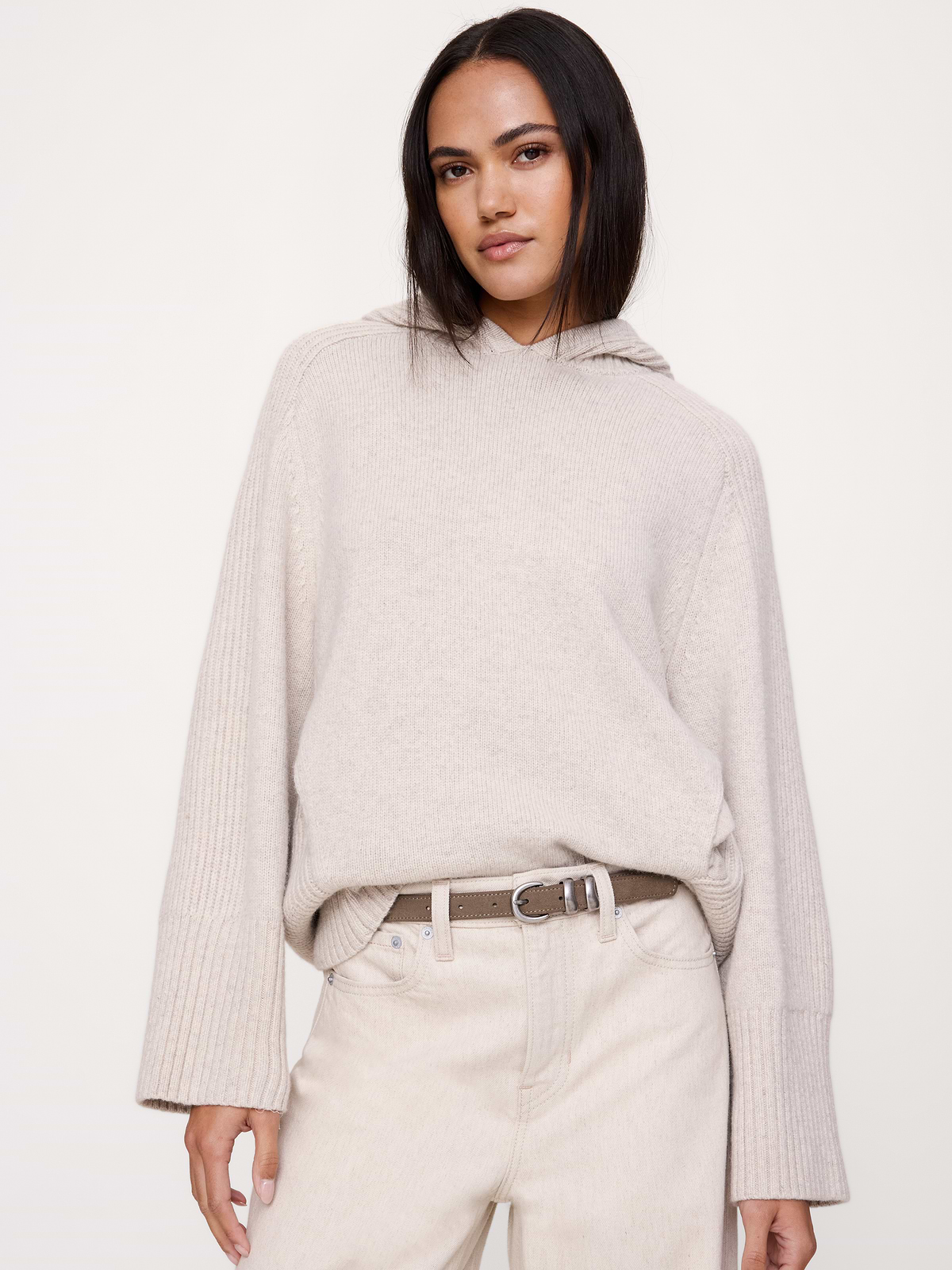 Wool-Cashmere Sweater Hoodie