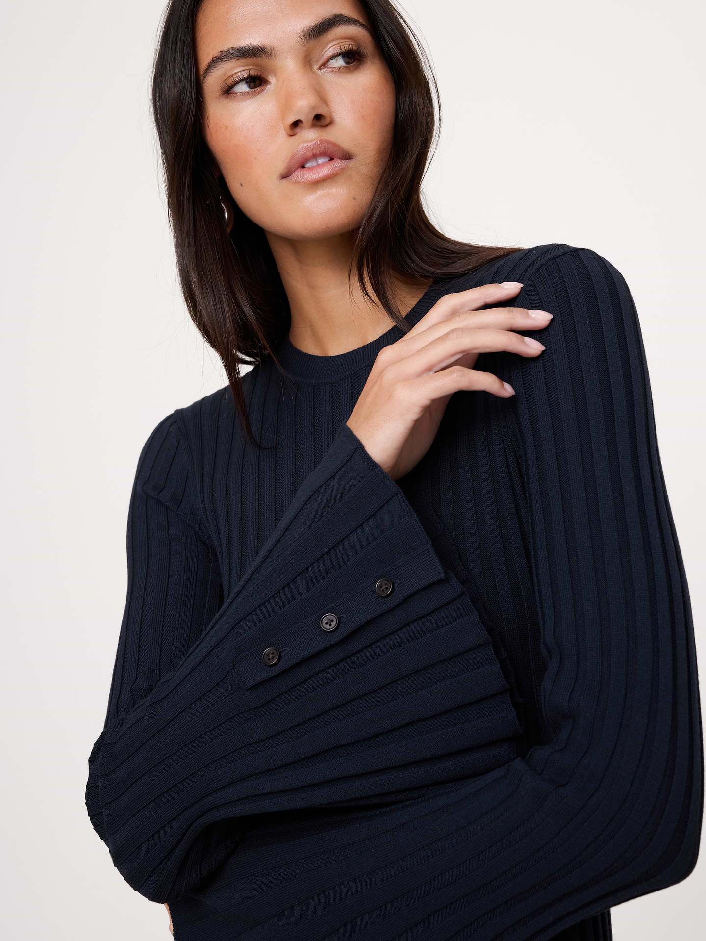 Image 3 of 4, Sculpted Ribbed Maxi Dress