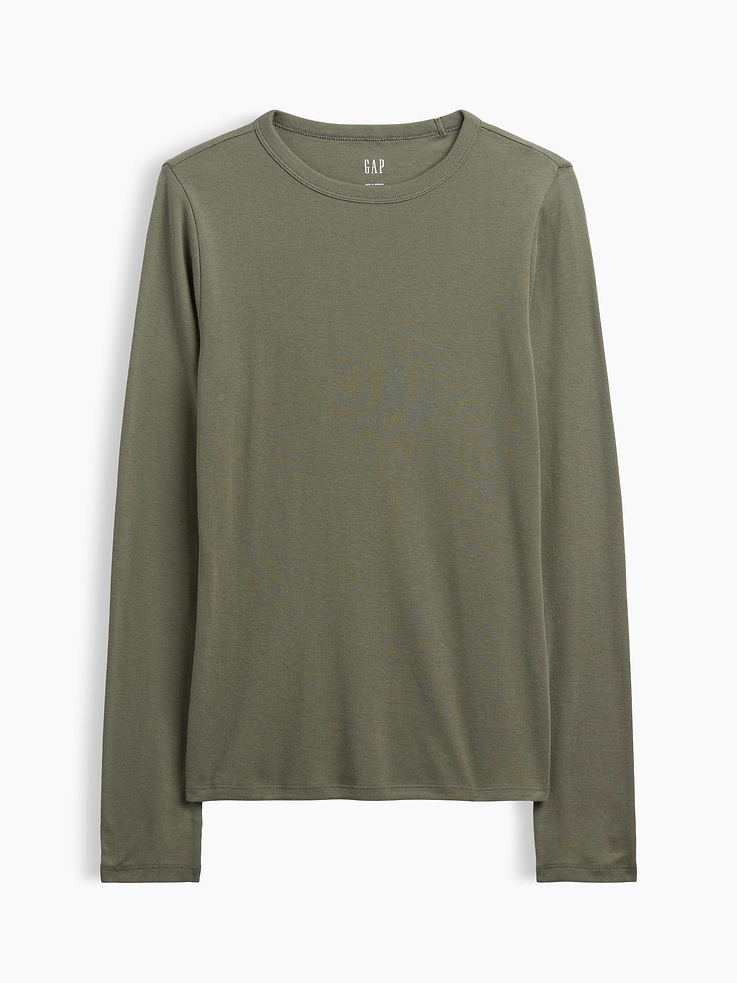 Image 2 of 2, Modern Ribbed Crewneck T-Shirt