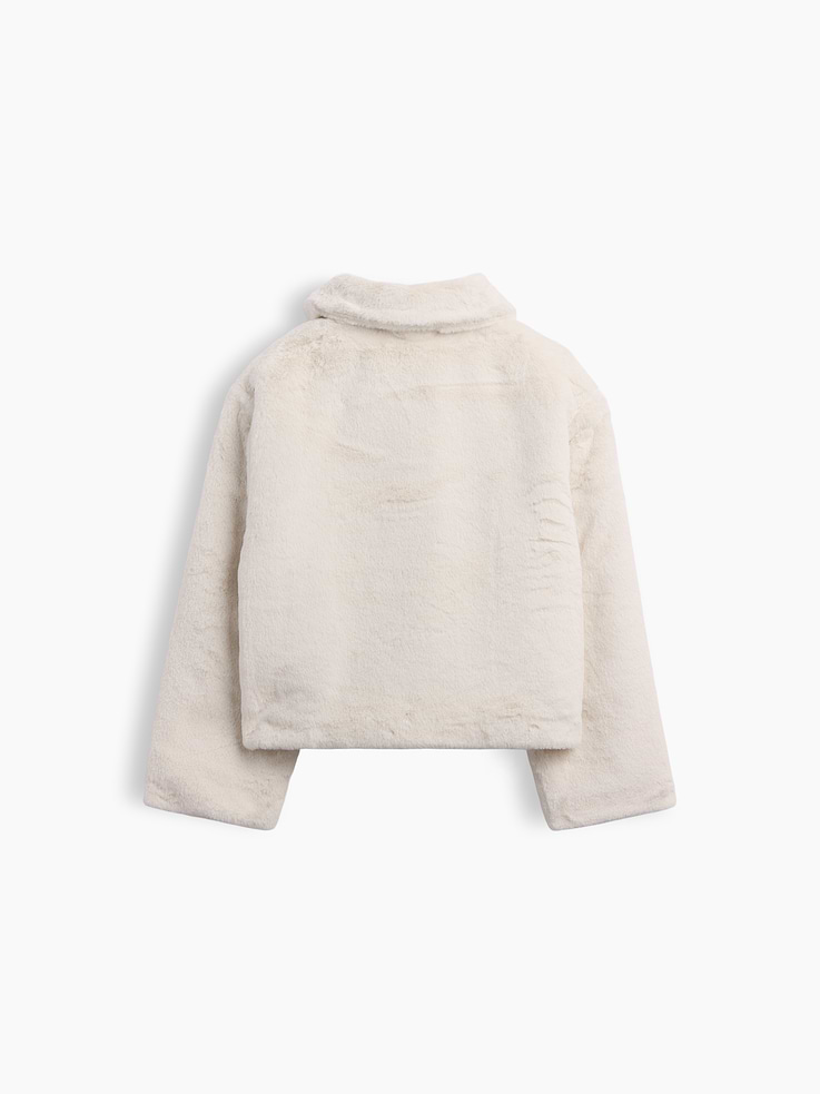 Image 3 of 3, Kids Collared Faux-Fur Jacket