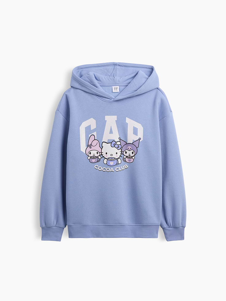 Image 1 of 3, Soft, comfy fleece., Dropped shoulder, long sleeves with banded cuffs., Hood., Graphic at front., Banded hem., Product #1189233