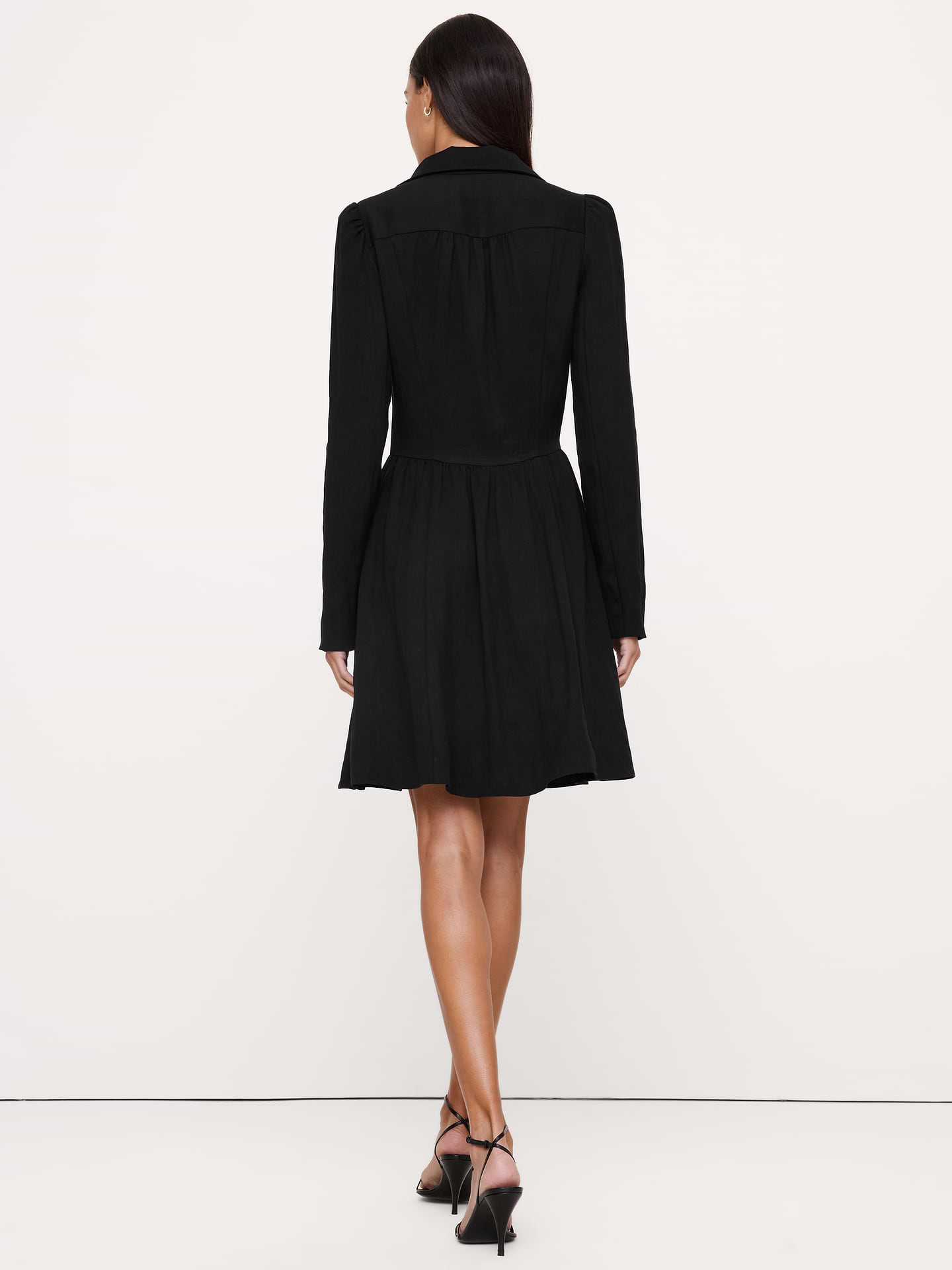 Image 2 of 3, Drapey Twill Buttoned Mini Dress
