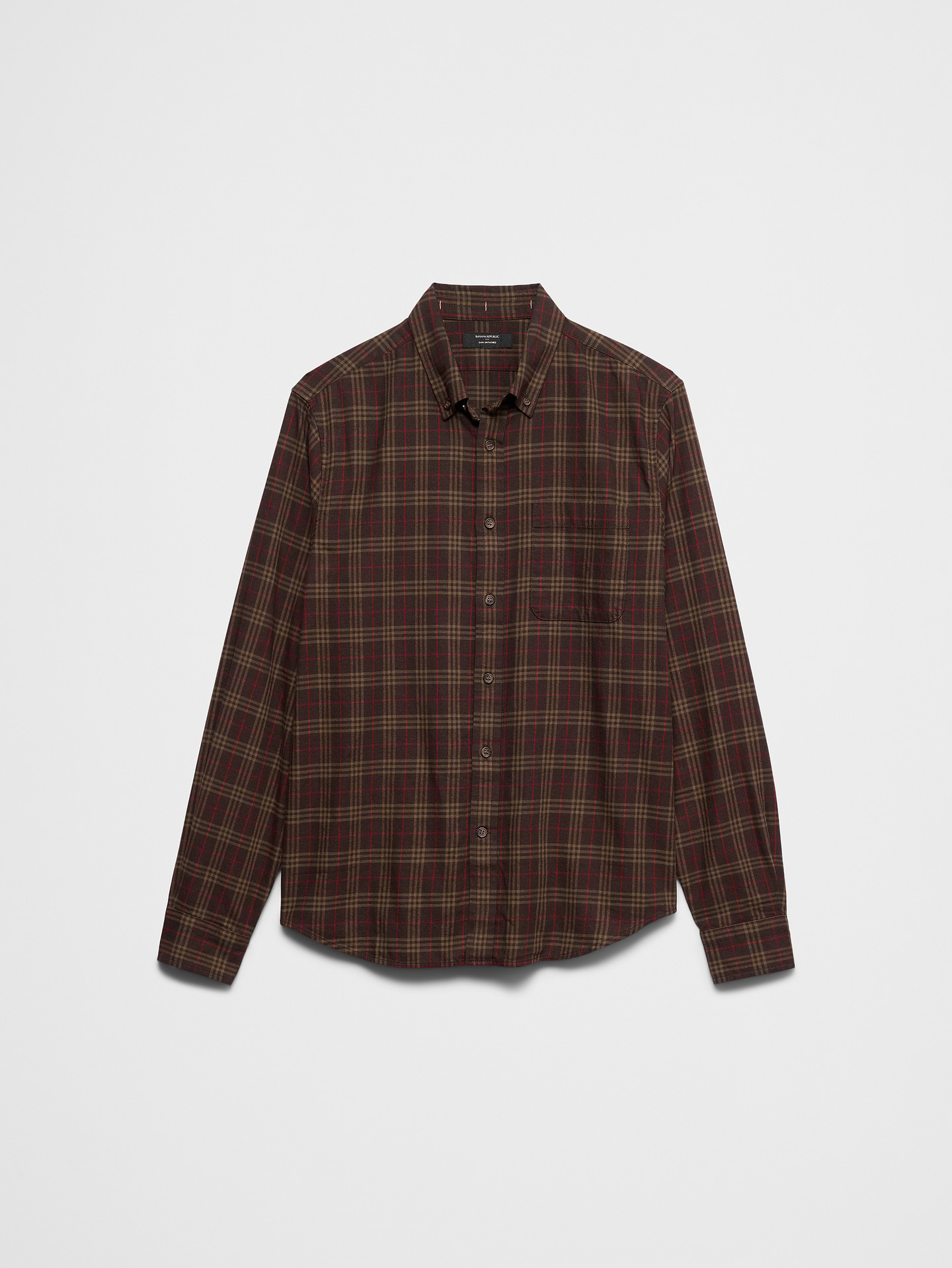 Image 7 of 7, Slim-Fit Lightweight Flannel Shirt