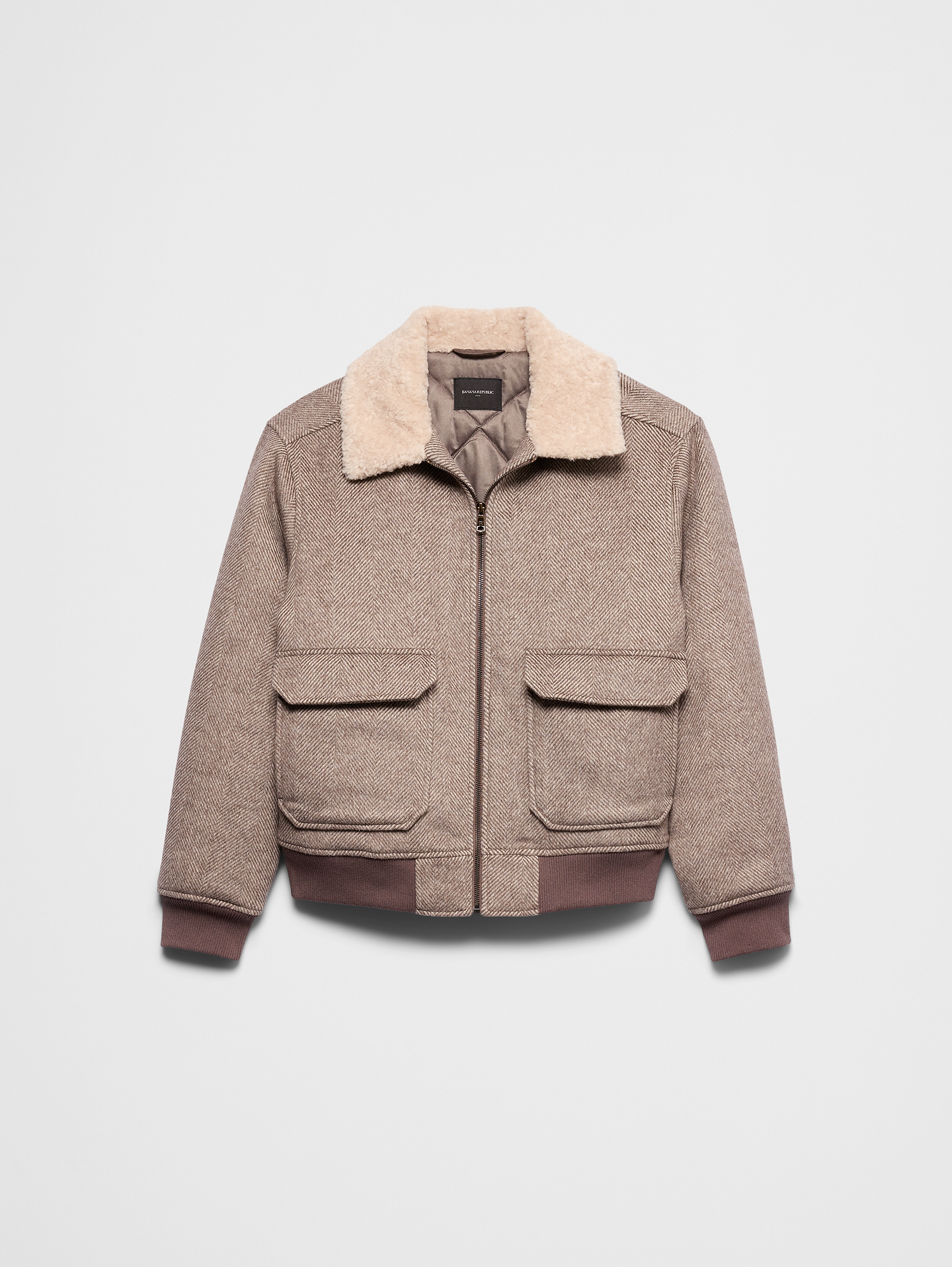 Image 4 of 7, Wool-Blend Patterned Bomber