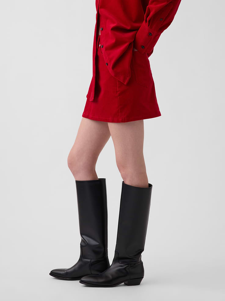 Image 3 of 6, Corduroy Mini Skirt