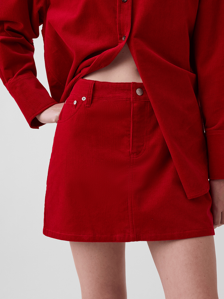 Image 4 of 6, Corduroy Mini Skirt