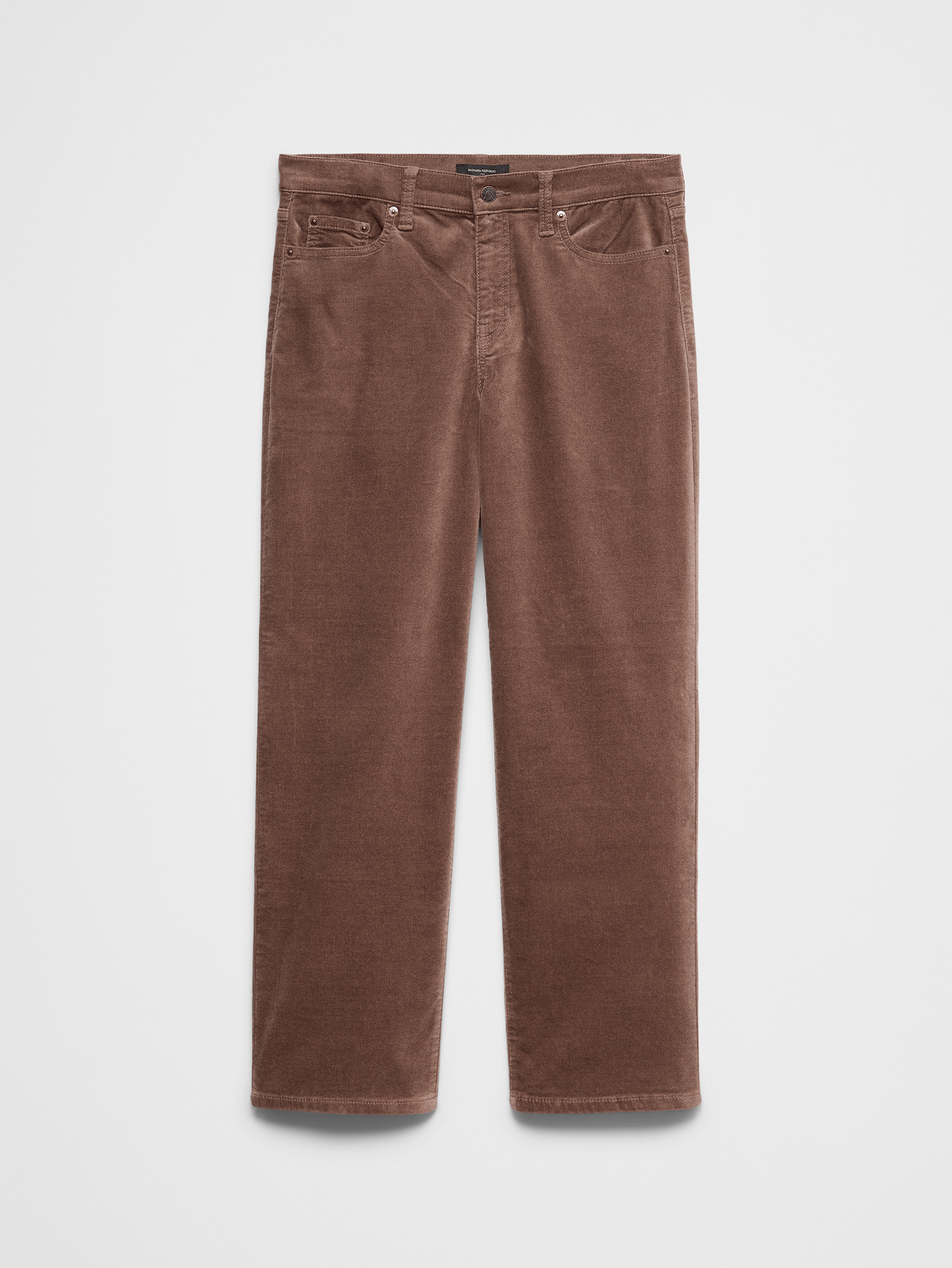 Image 6 of 6, Straight-Fit Mid-Rise Velvet Pant