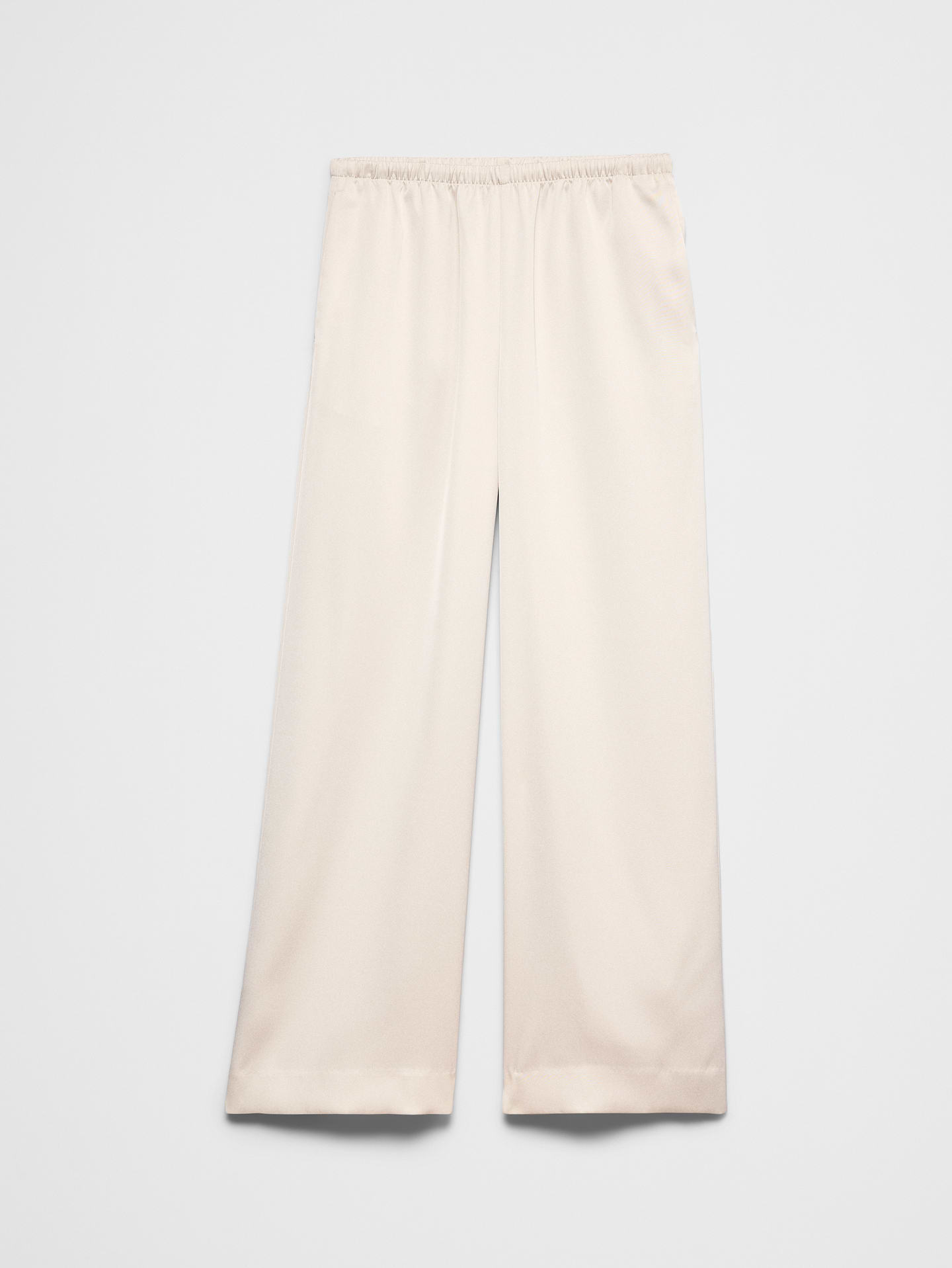 Image 4 of 5, Wide-Leg High-Rise Pull-On Satin Pant