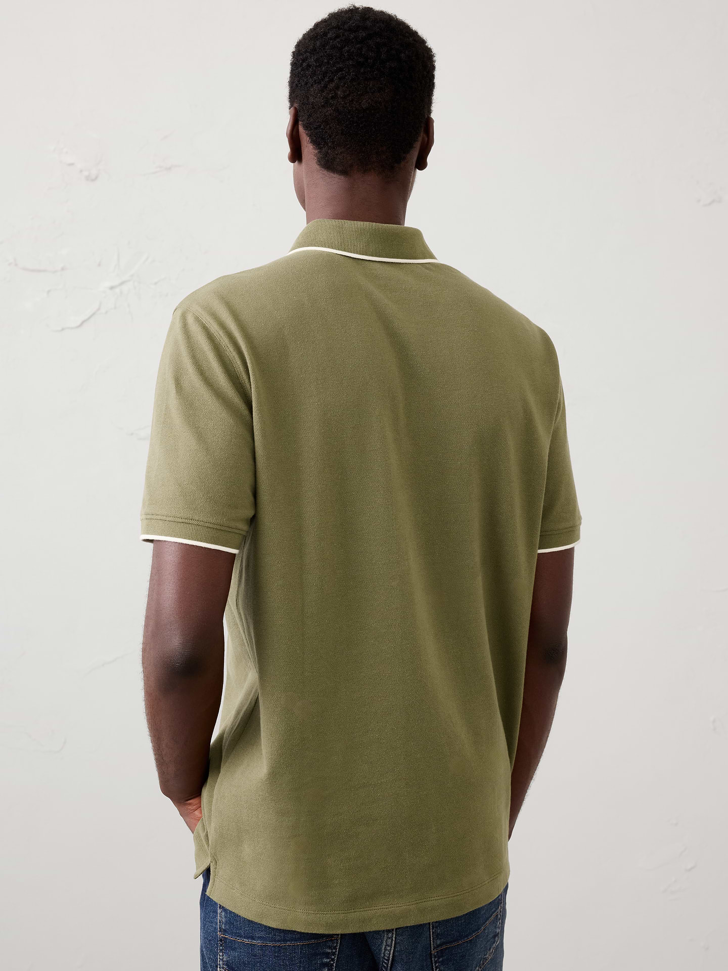 Image 2 of 4, Standard-Fit Tipped Pique Polo