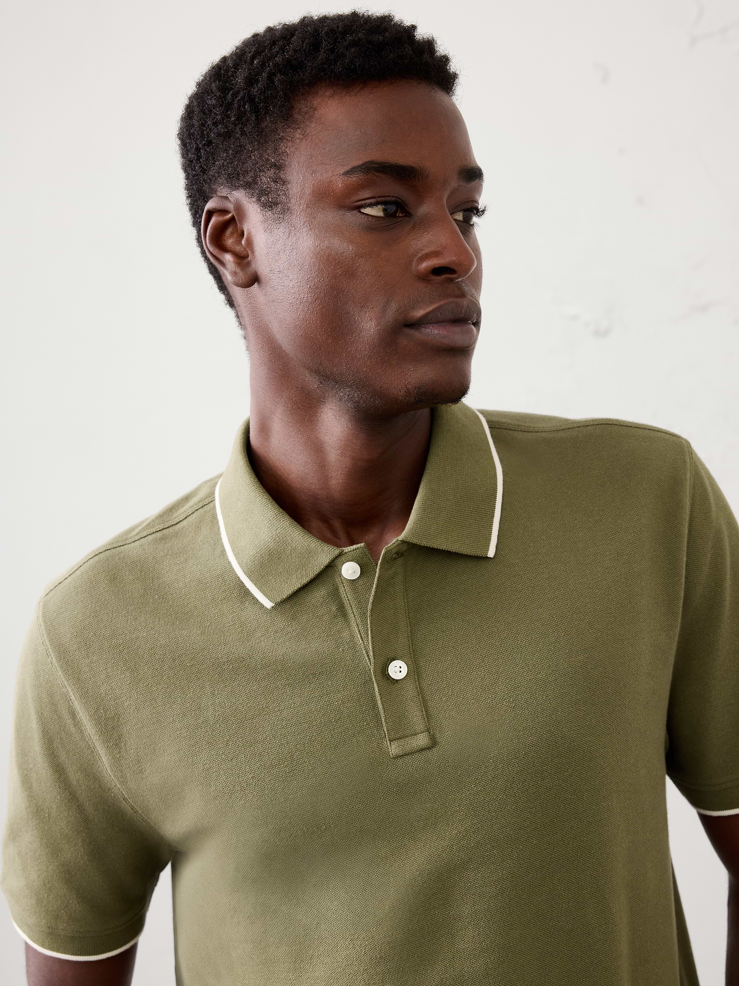 Image 3 of 4, Standard-Fit Tipped Pique Polo