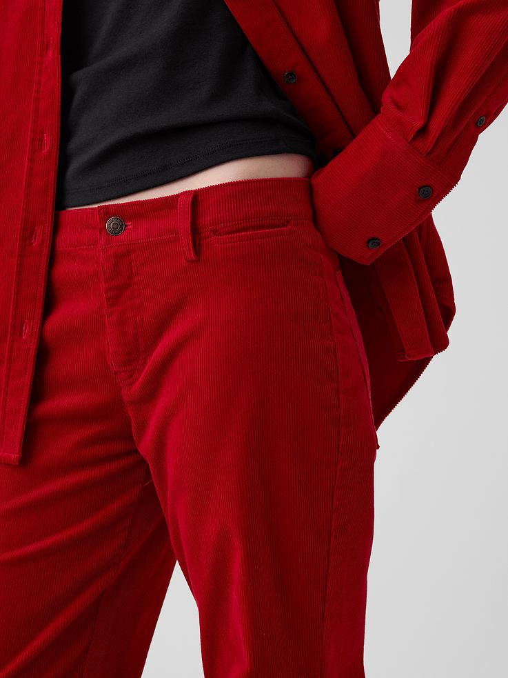 Image 5 de 7, Pantalon décontracté évasé en velours côtelé à taille mi-basse