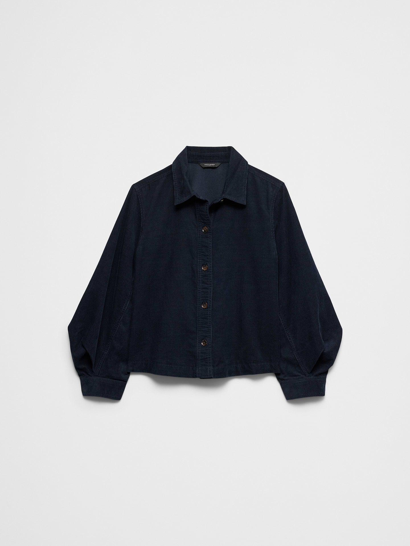Image 4 of 4, Corduroy Blouson-Sleeve Shirt