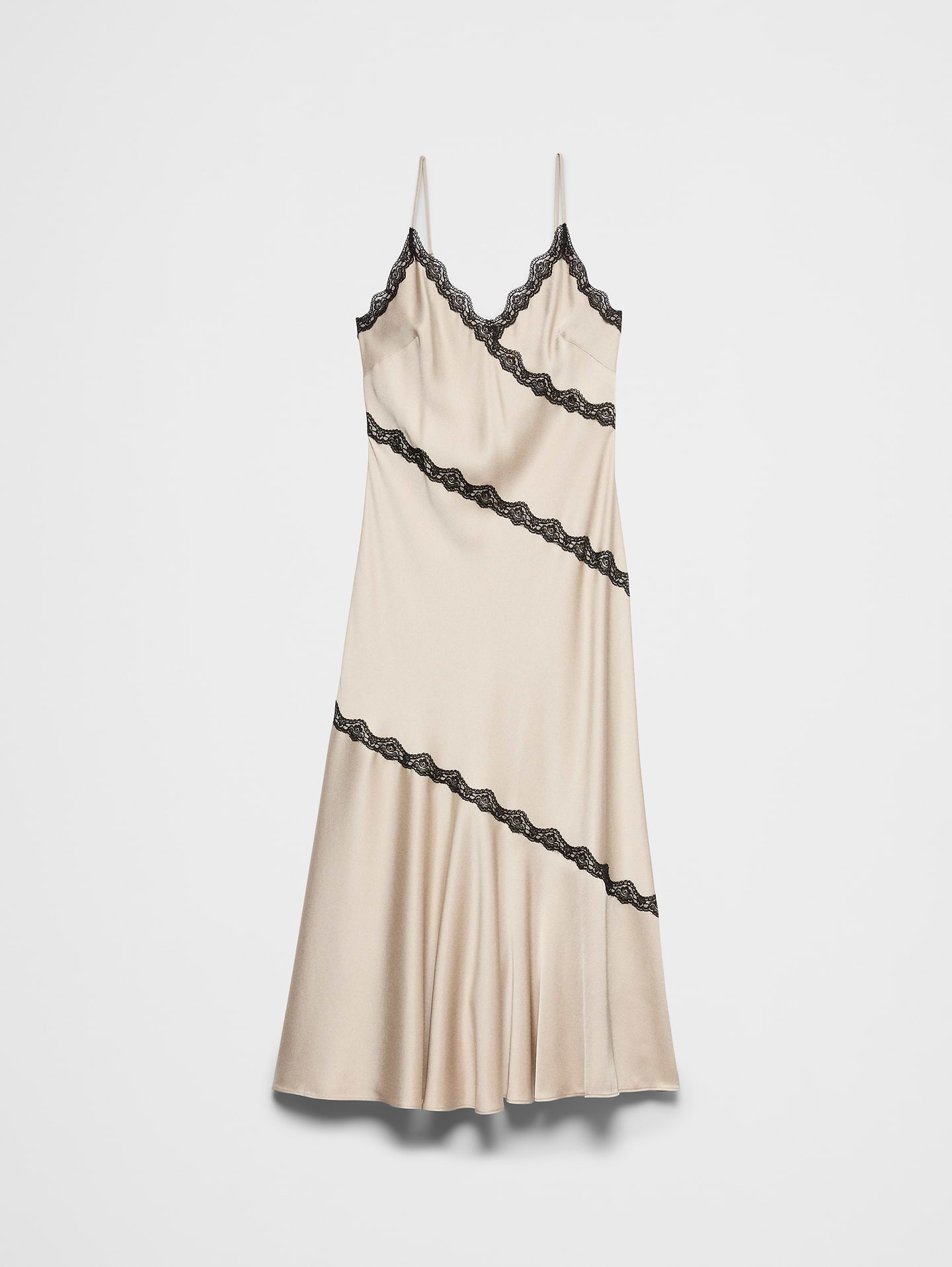 Image 7 of 8, Lace-Trim Long Midi Slip Dress