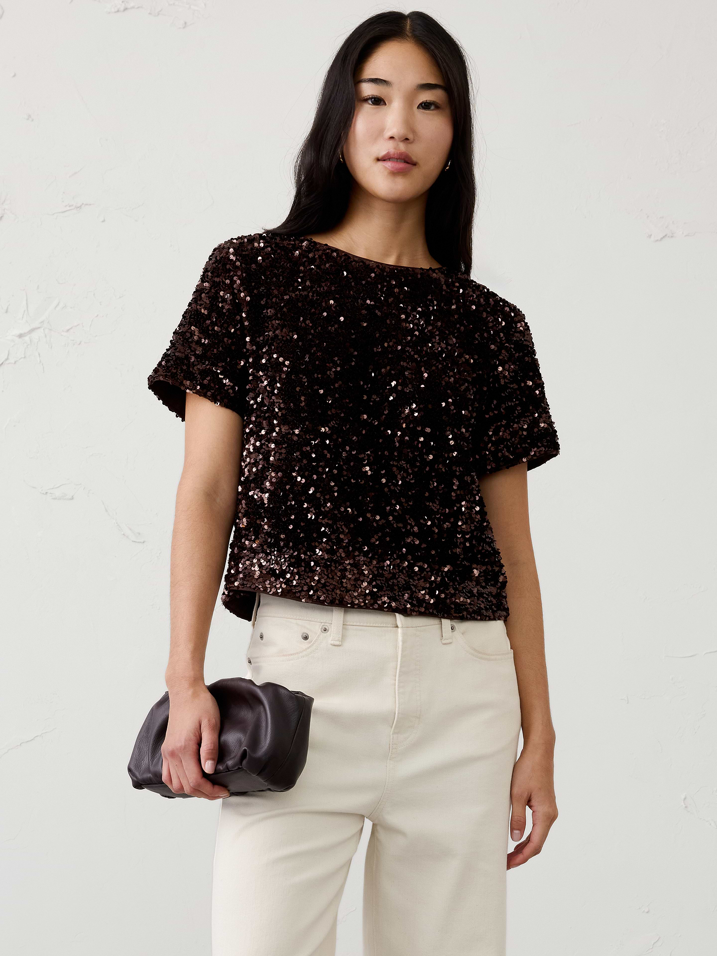 Image 3 of 4, Sequin Bow-Back Top