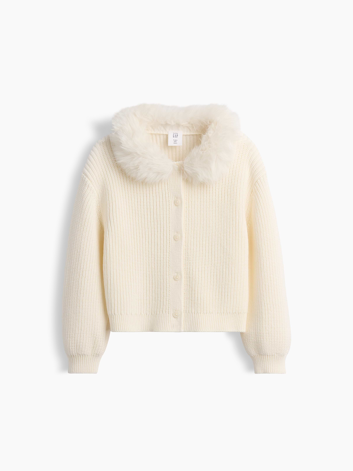 Baby & Toddler Faux Fur Collar Cardigan Sweater