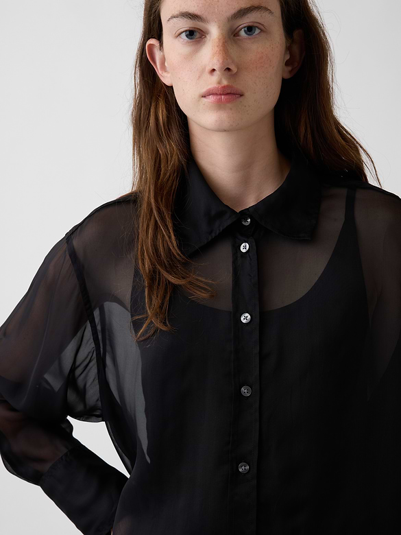 Sheer Organza Big Shirt