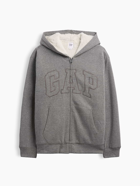 Relaxed Gap Logo Sherpa-Lined Zip Hoodie