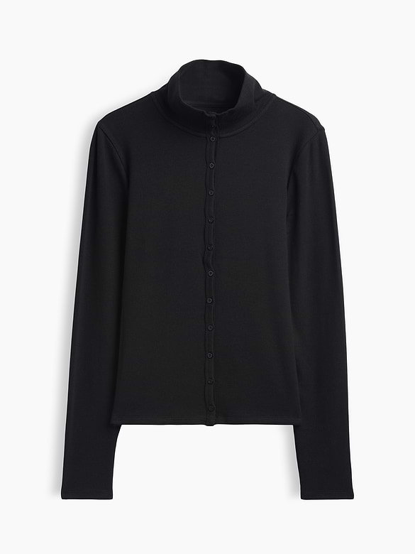 Modern Rib Mockneck Cardigan