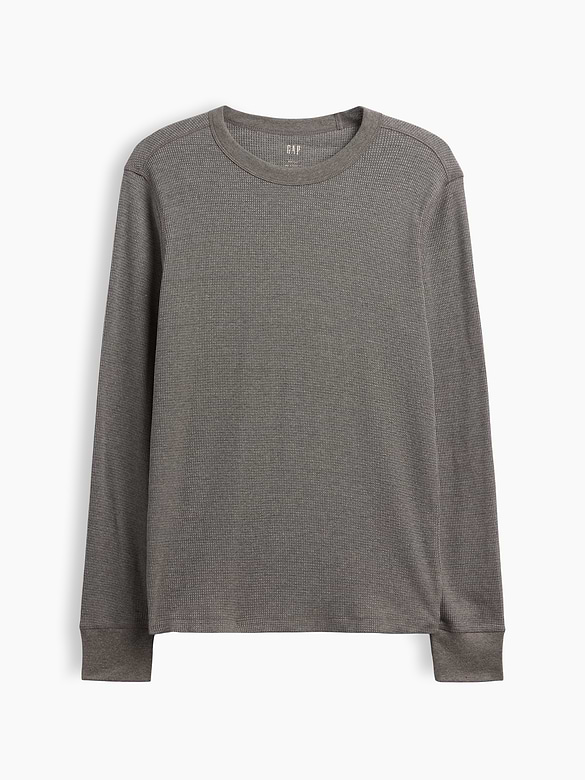 Waffle-Knit Crewneck T-Shirt