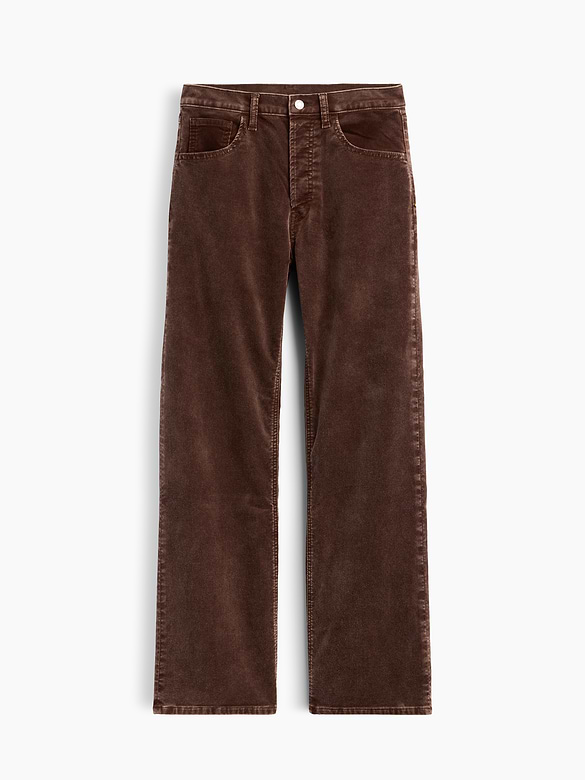 Low Slung Relaxed Straight Velvet Pants