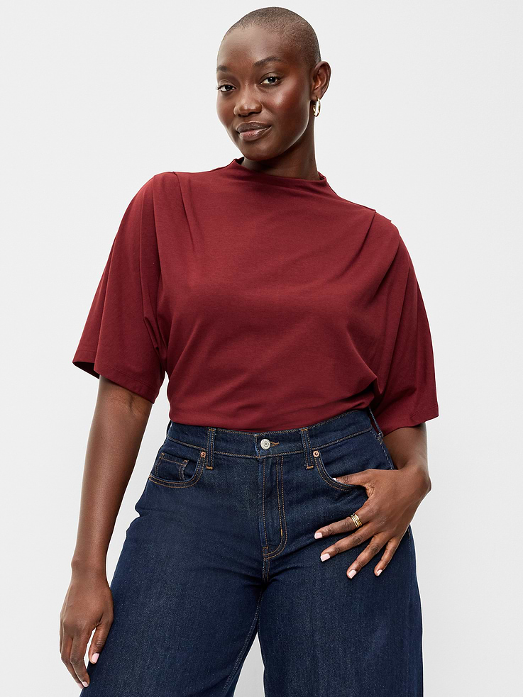 Image 6 of 7, Short-Sleeve Drapey Party Top