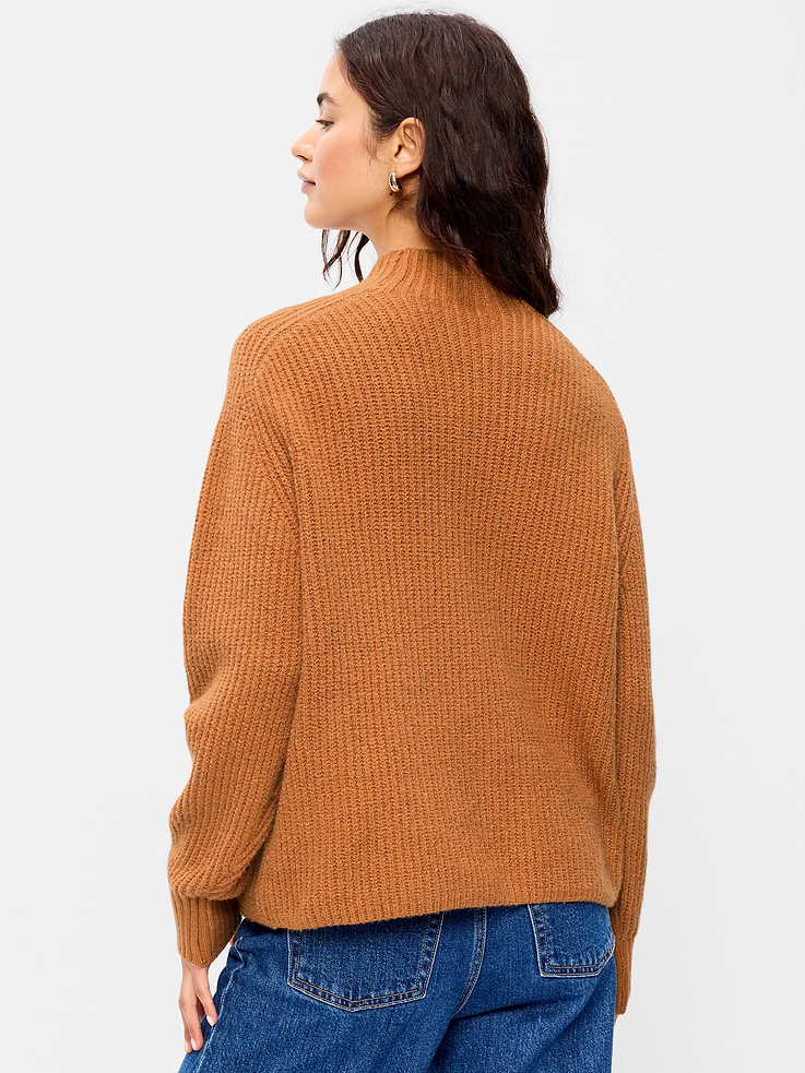 Image 2 of 6, SoSoft Mock-Neck Shaker Sweater