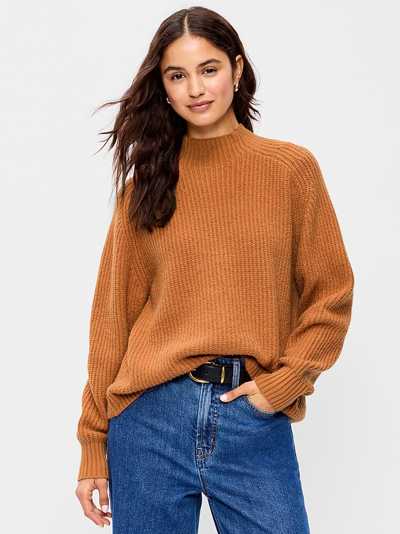 SoSoft Mock-Neck Shaker Sweater