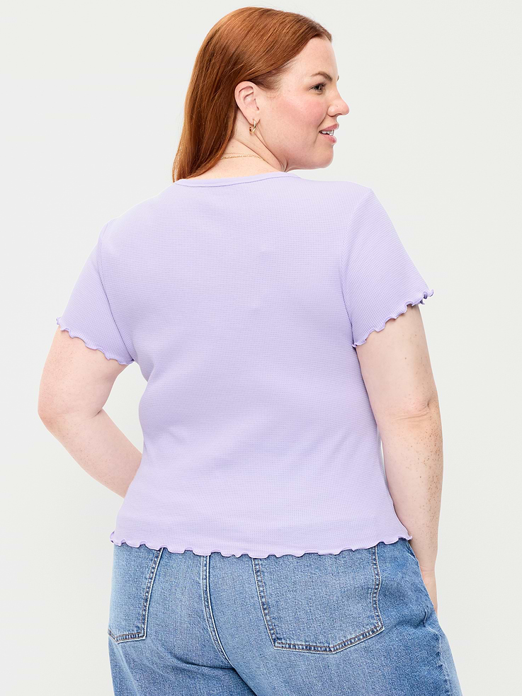 Image 8 de 8, T-shirt ajusté court en tricot gaufré