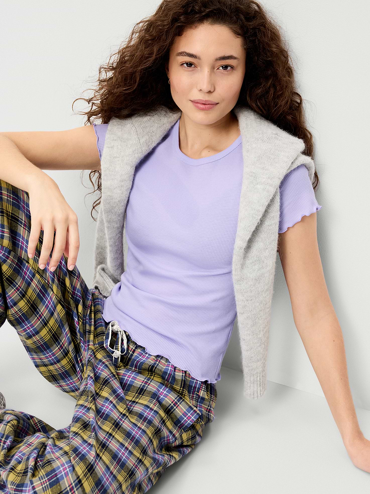 Image 3 de 8, T-shirt ajusté court en tricot gaufré