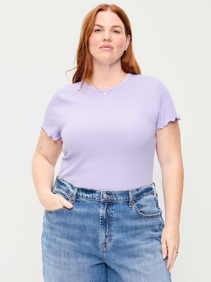 Image 7 de 8, T-shirt ajusté court en tricot gaufré