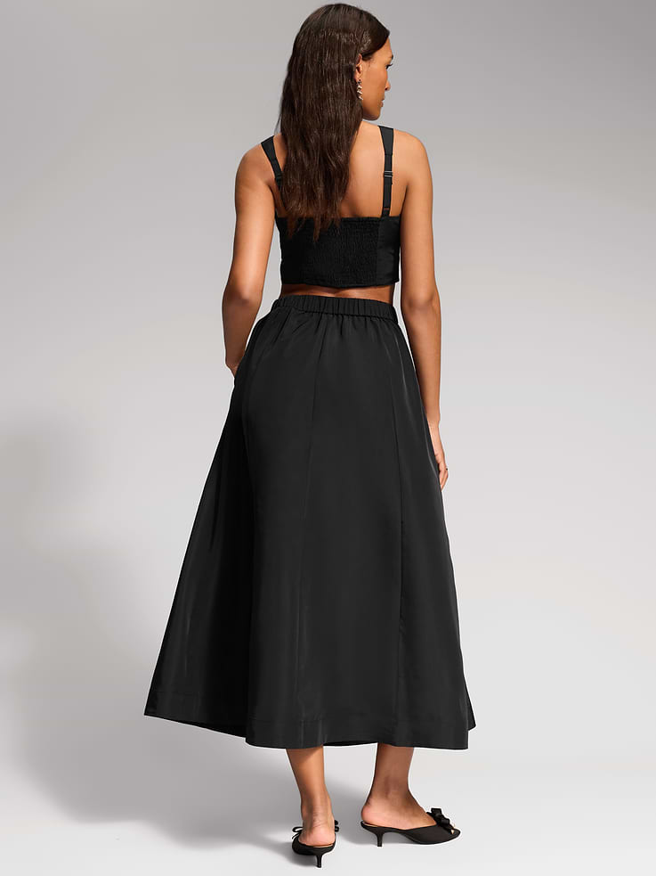 Image 3 of 9, The Occasion by Old Navy Taffeta Midi Skirt