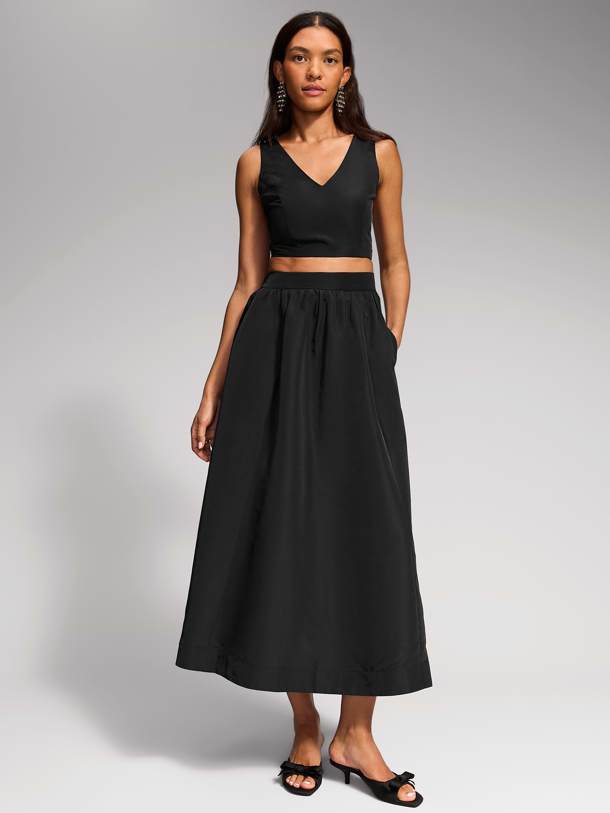 The Occasion by Old Navy Taffeta Midi Skirt