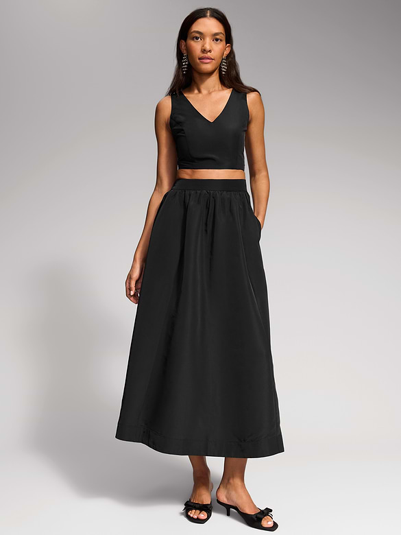 The Occasion by Old Navy Taffeta Midi Skirt