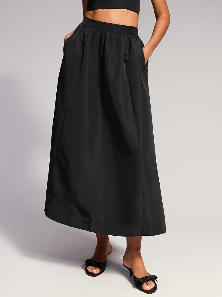 Image 2 of 9, The Occasion by Old Navy Taffeta Midi Skirt