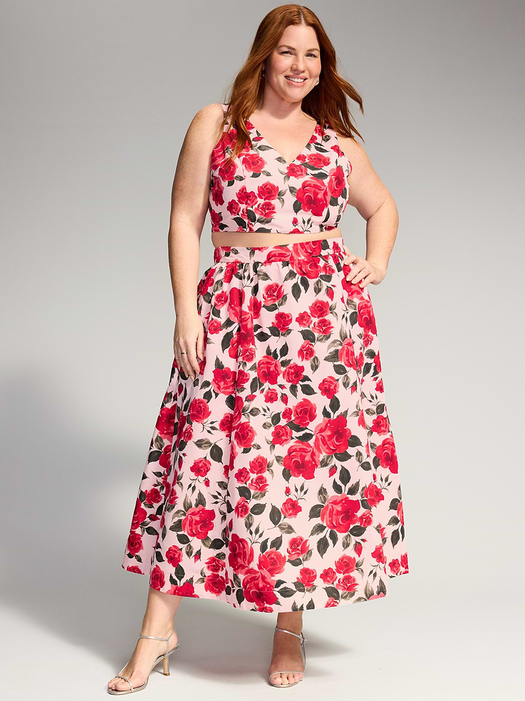 Image 8 of 9, The Occasion by Old Navy Taffeta Midi Skirt
