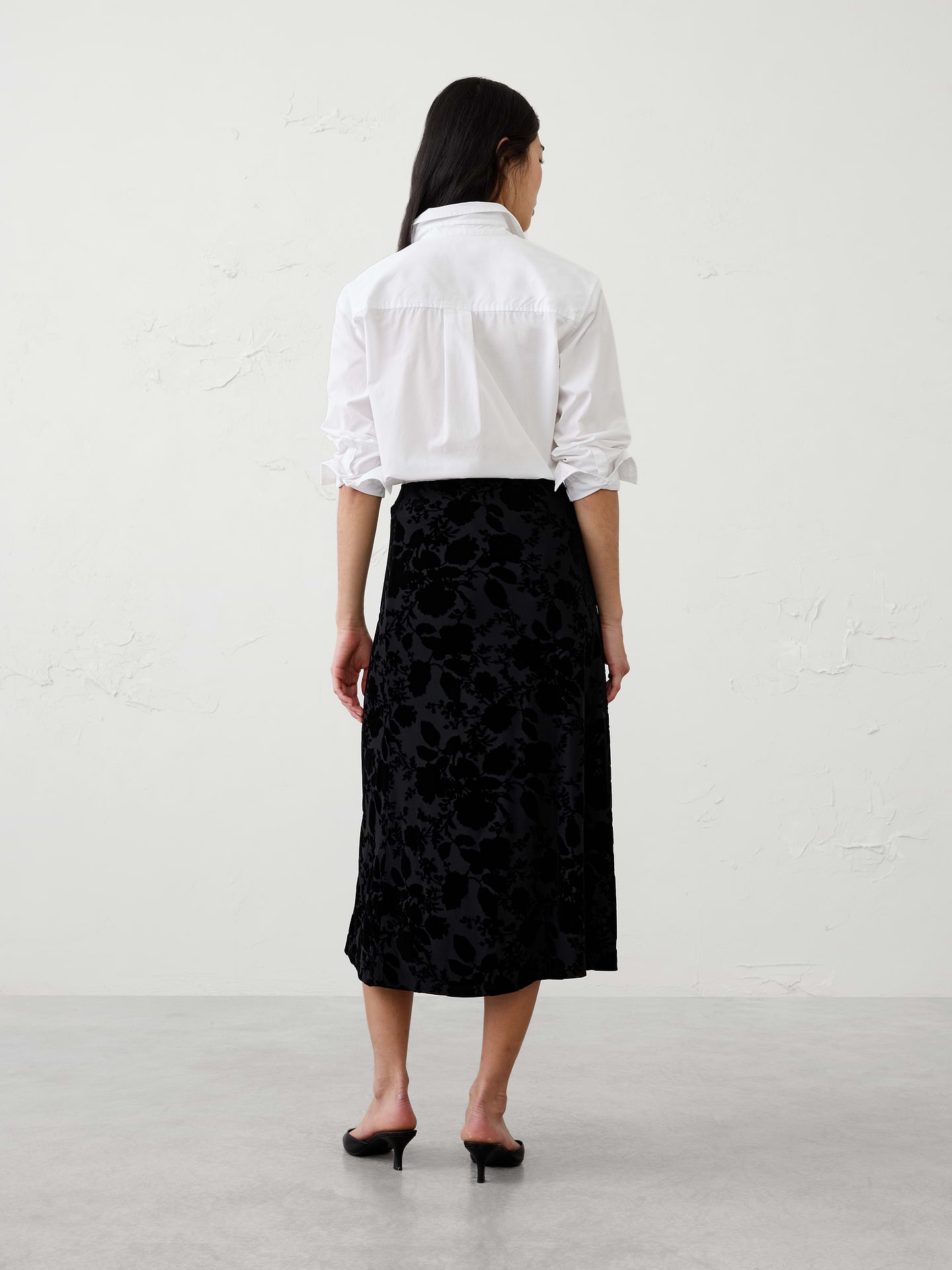 Image 2 of 5, Velvet Burnout Midi Skirt