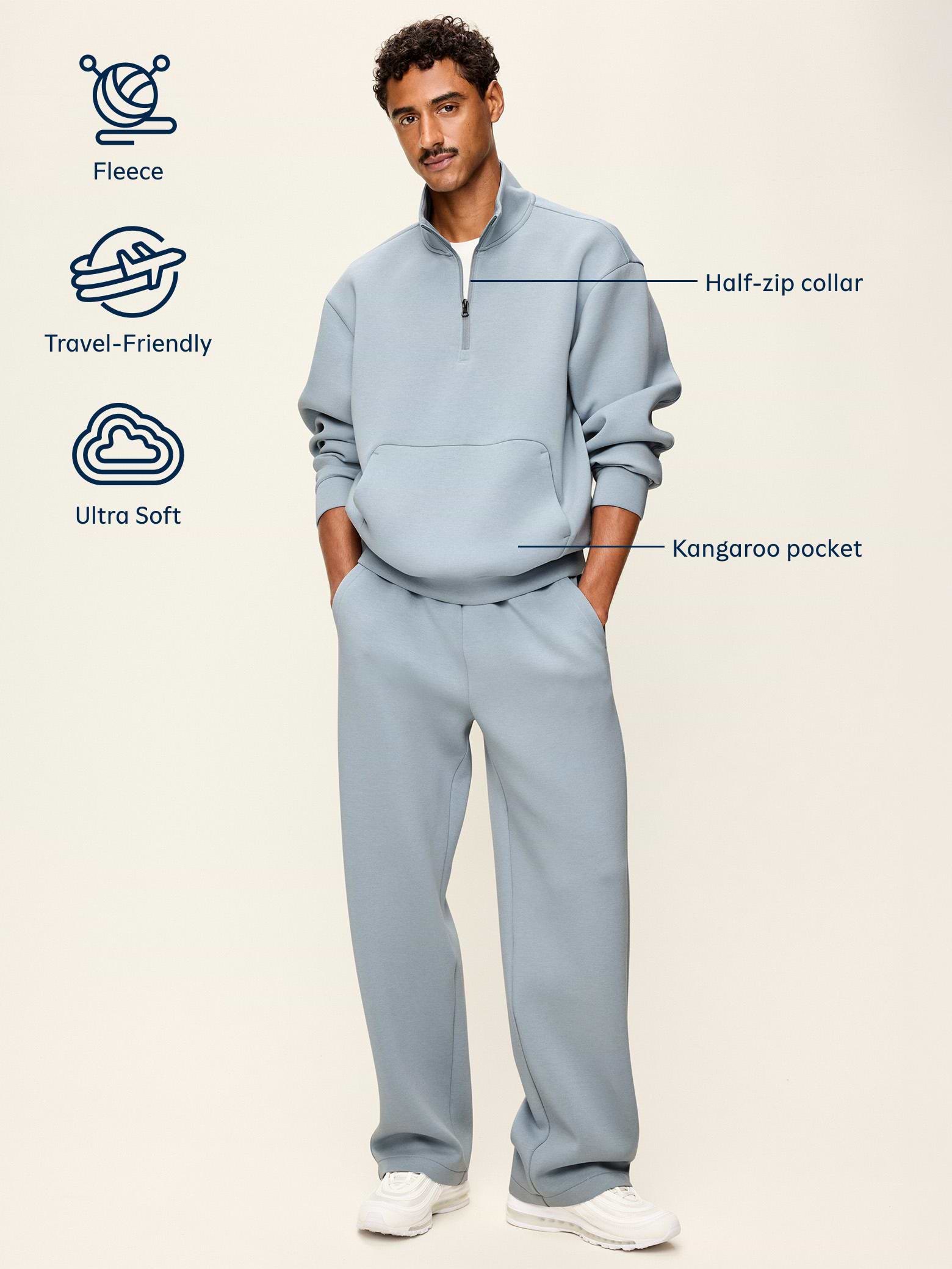 Image 4 of 4, Bounce Fleece Oversized Half-Zip Pullover Sweatshirt