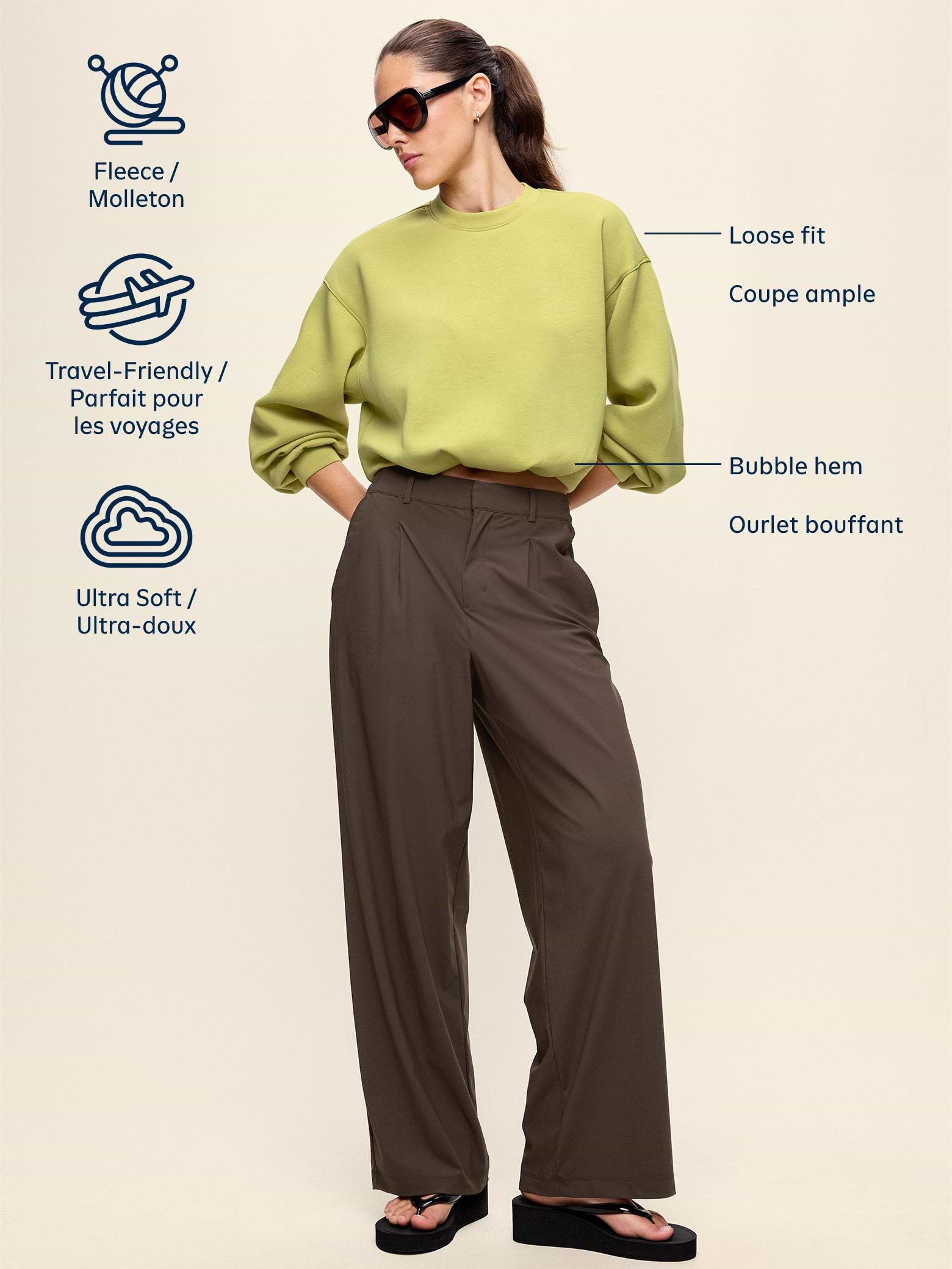 Image 3 of 3, Bounce Fleece Bubble-Hem Sweatshirt