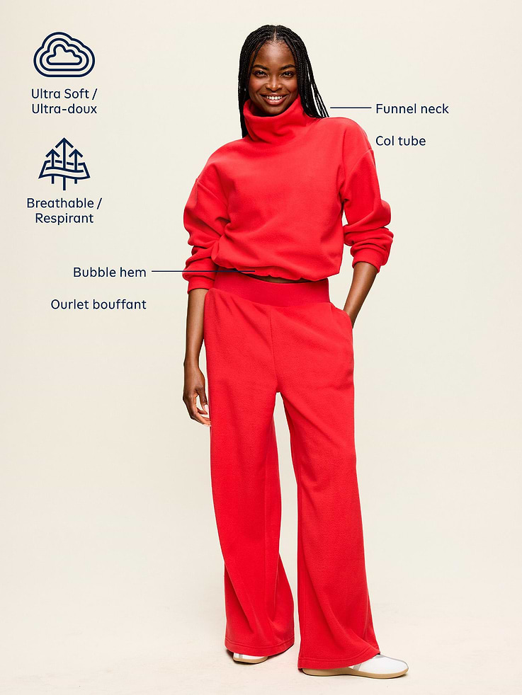 Image 5 of 8, Performance Fleece Bubble-Hem Popover