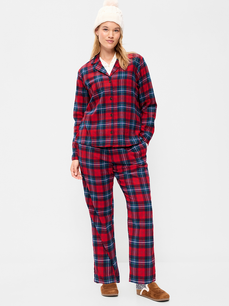 Image 4 of 6, Flannel Pajama Pant Set for Women