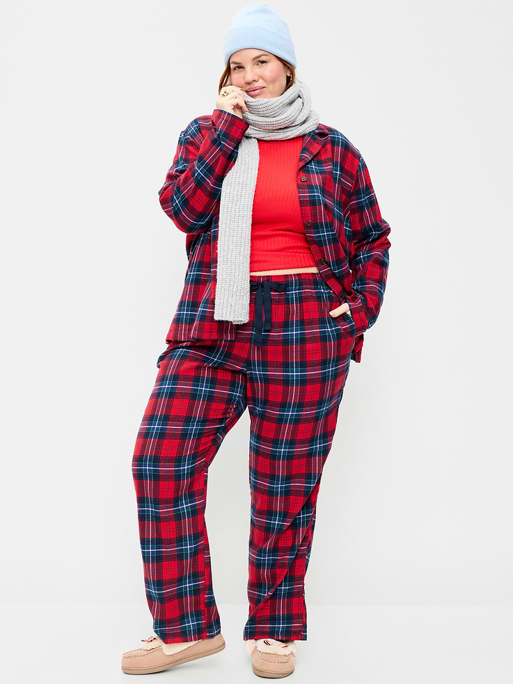 Image 6 of 6, Flannel Pajama Pant Set for Women