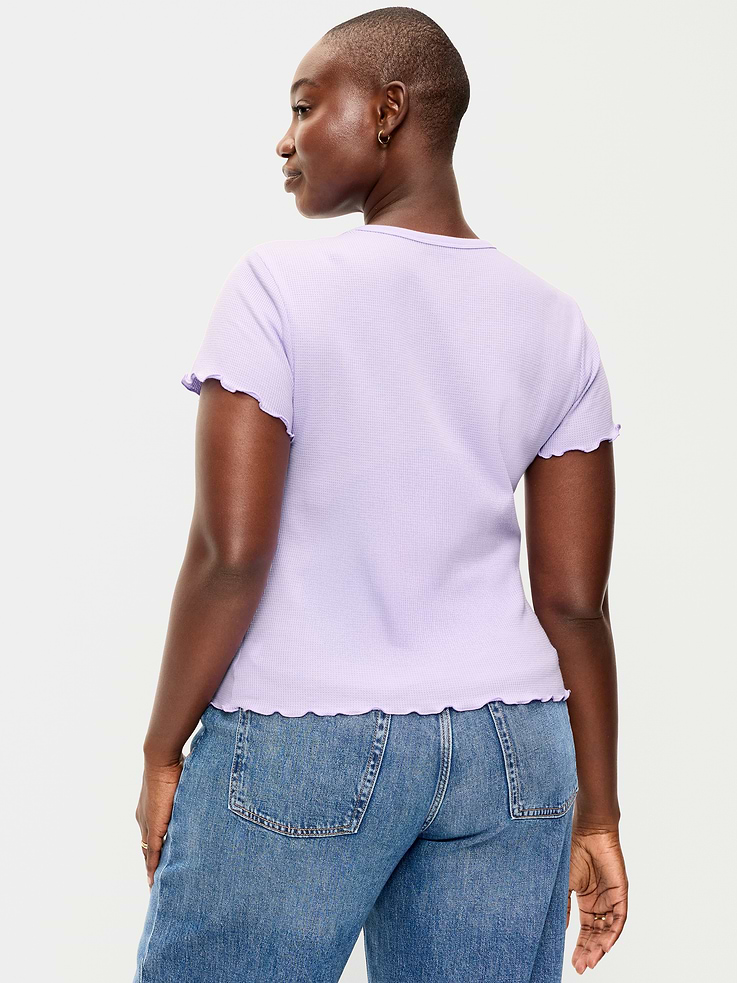 Image 6 de 8, T-shirt ajusté court en tricot gaufré