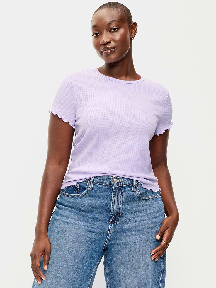 Image 5 de 8, T-shirt ajusté court en tricot gaufré