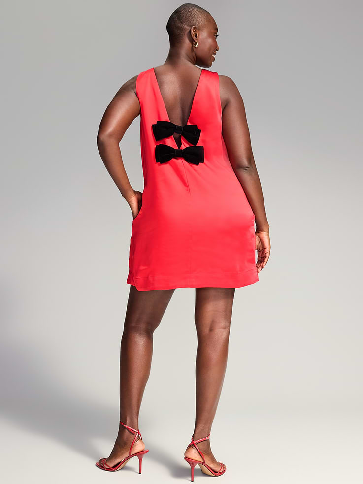 Image 8 of 10, The Occasion by Old Navy Sleeveless Bow-Back Mini Dress