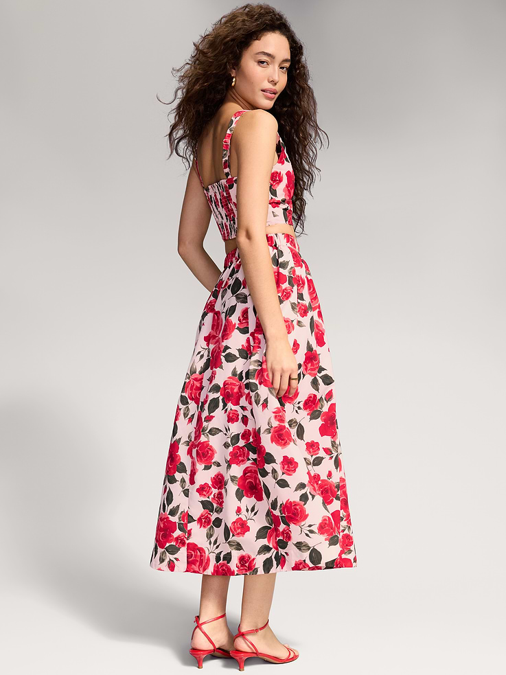 Image 3 of 9, The Occasion by Old Navy Taffeta Midi Skirt