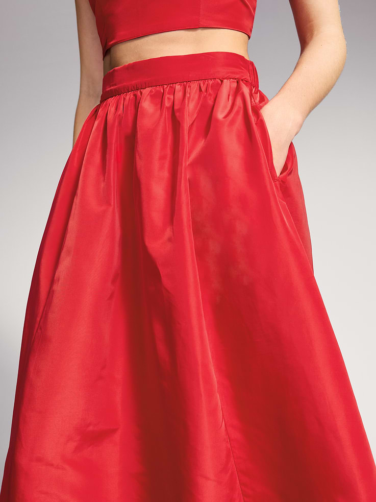 Image 5 of 9, The Occasion by Old Navy Taffeta Midi Skirt