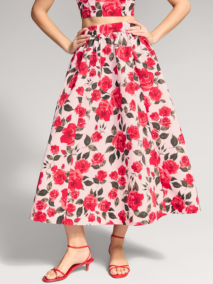 Image 2 of 9, The Occasion by Old Navy Taffeta Midi Skirt