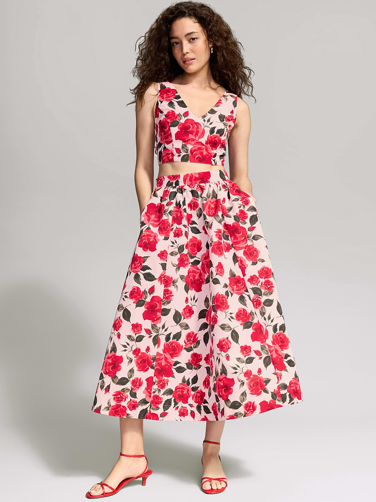 Image 1 of 9, elasticized pull-on waist, on-seam pockets, a-line silhouette, Product #1196190