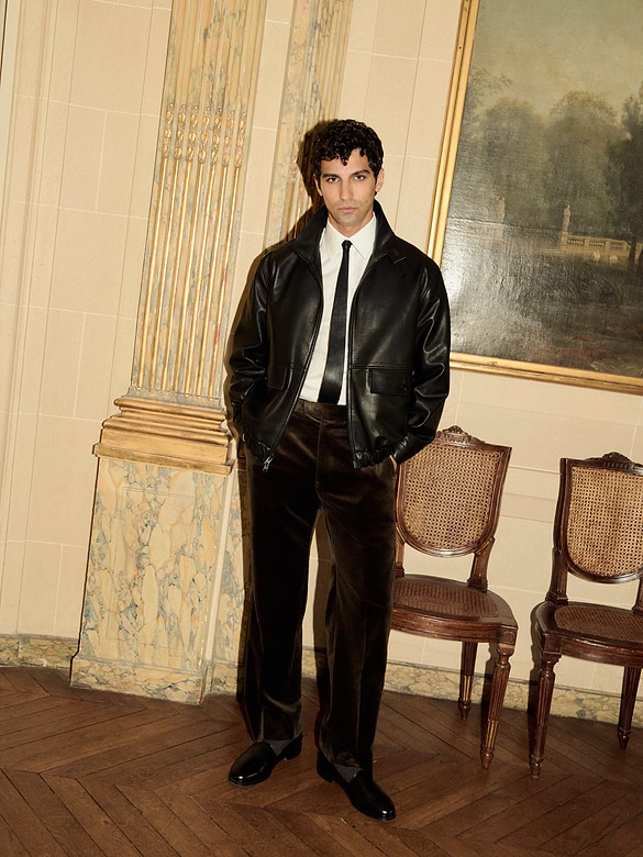 Leather Blouson Jacket
