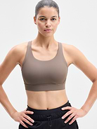 Image 1 of 3, BEST FOR CARDIO: run + train + HIIT, IMPACT: Medium-impact workouts, best for A-C cups, FEEL: PowerMove fabric is sleek, weightless, and helps keep you cool with quick-drying properties, FAVE: Stay-put straps and shaping seams for a secure, sculpted fit, Built-in pockets with removable pads for optional coverage, Removable pads hold their shape from wash to wear, Lined with PowerMesh for breathable, sheer-proof coverage, Easily pairs with the Empower Mastectomy Bra Insert, Product #413272